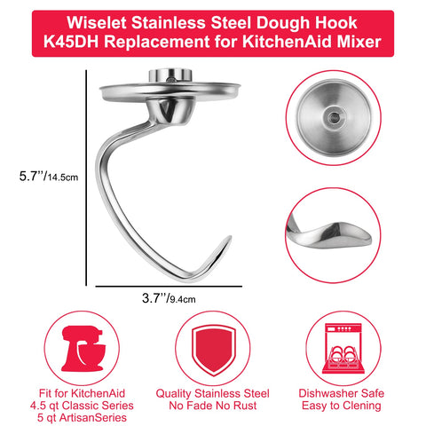 Wiselet round lid feature prevents dough from climbing into the hub.