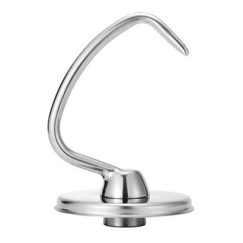 Wiselet stainless dough hook in action kneading dough smoothly for bread and pizza.