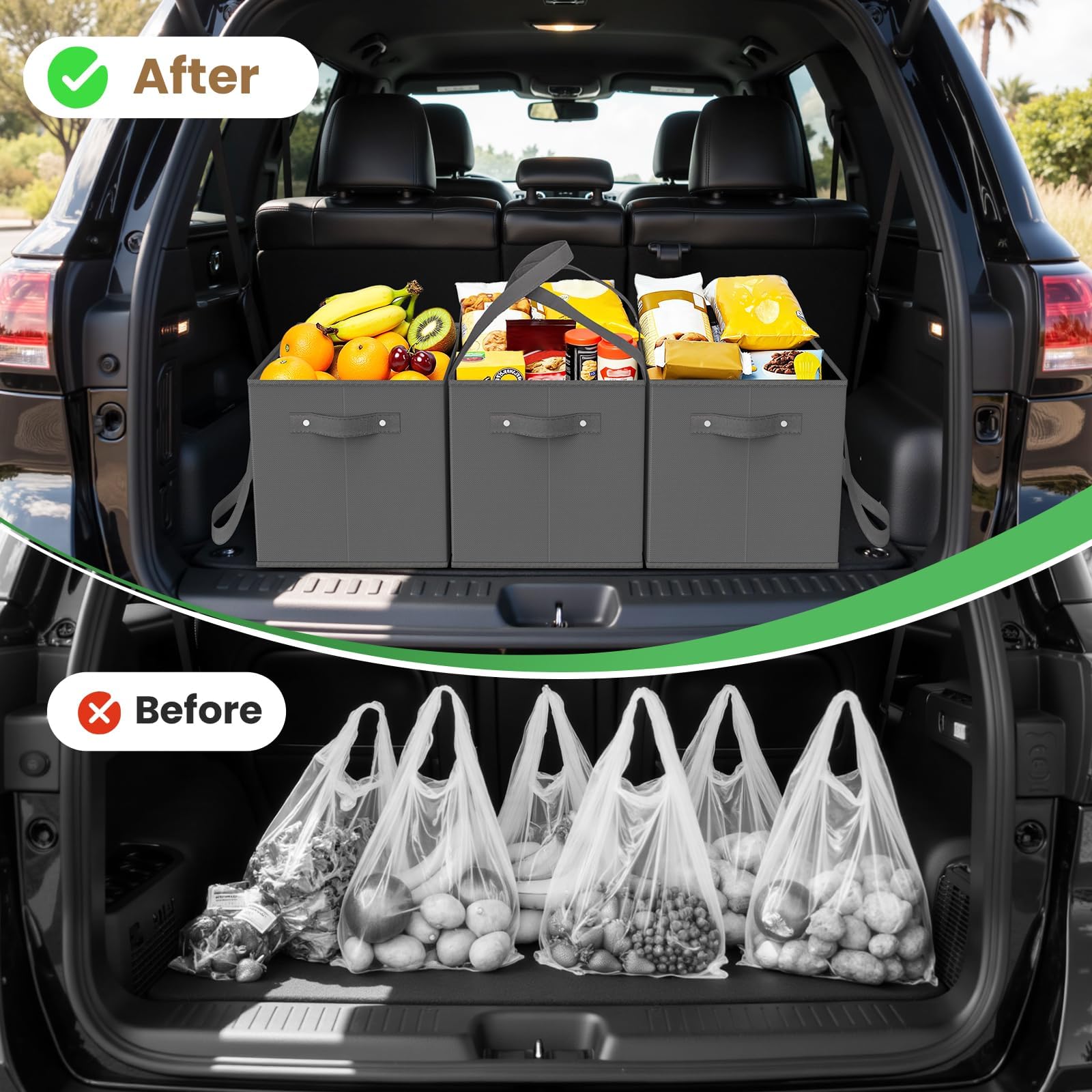 Cardboard bottom keeps the bag upright during loading