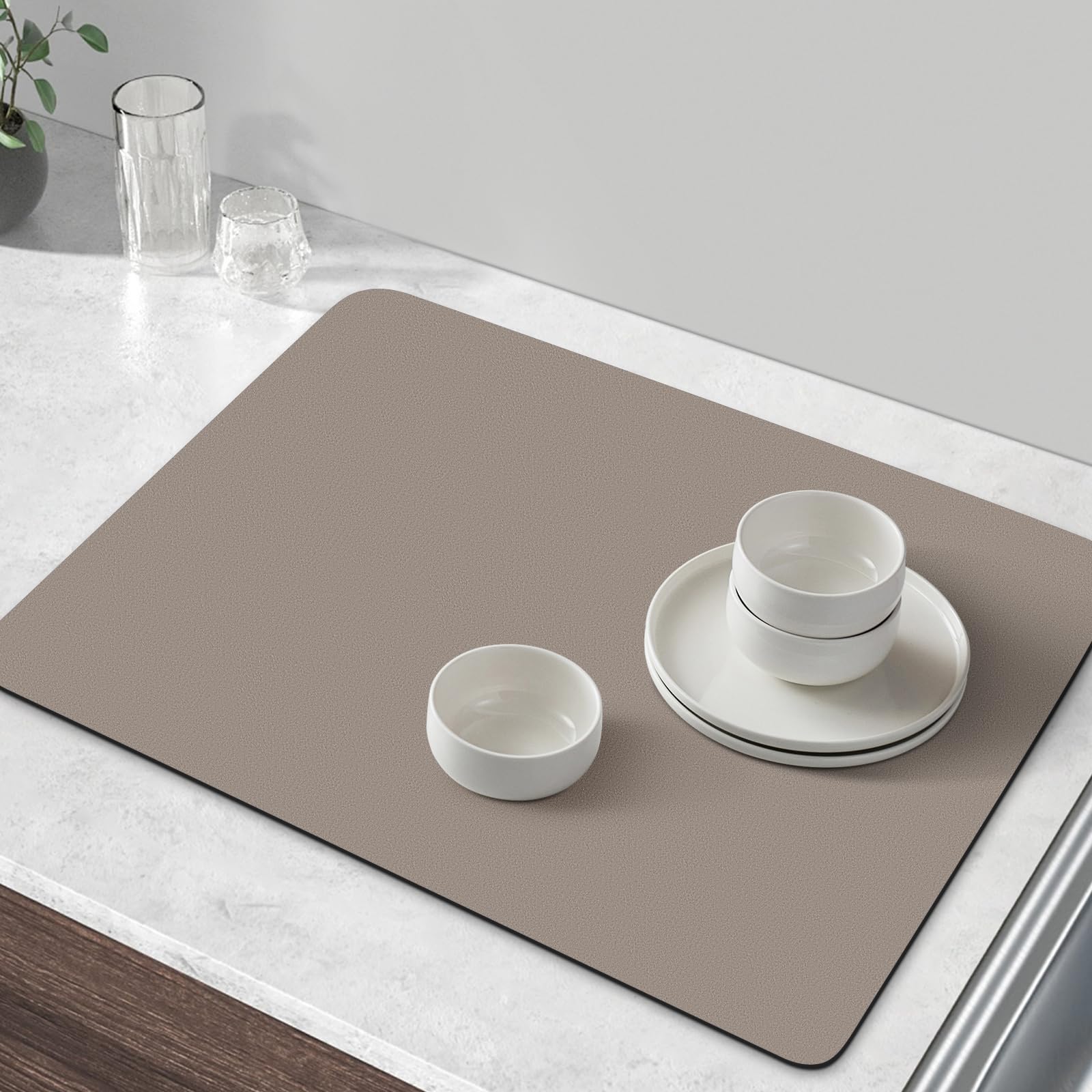 WISELIFE coffee mat dish drying rack doubles as a multipurpose mat.