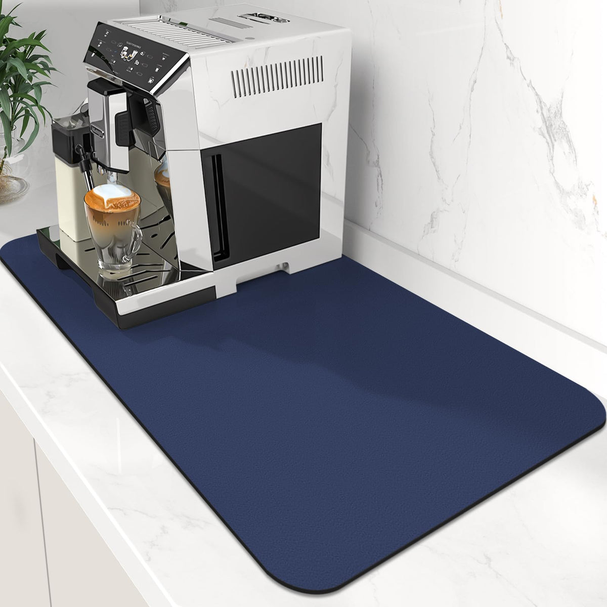 WISELIFE coffee mat large drying mat under coffee maker keeps counter dry