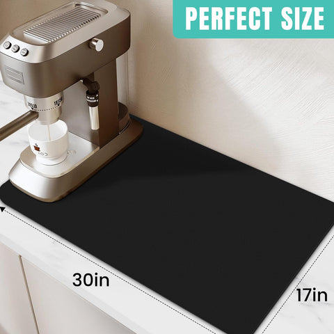 WISELIFE coffee mat under coffee maker prevents leaks and simplifies cleanup