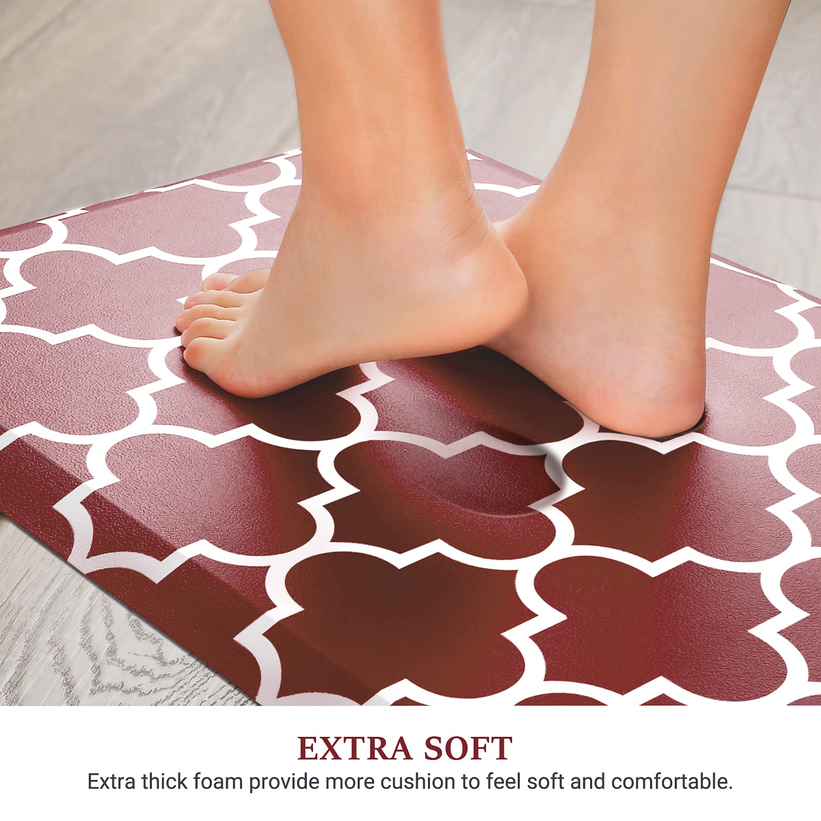WISELIFE mat features beveled-edge design reducing trips on red surface