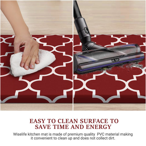 WISELIFE red mat placed in a laundry room providing standing comfort