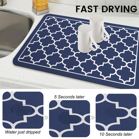 WISELIFE blue four-leaf-clover pattern adds kitchen style.