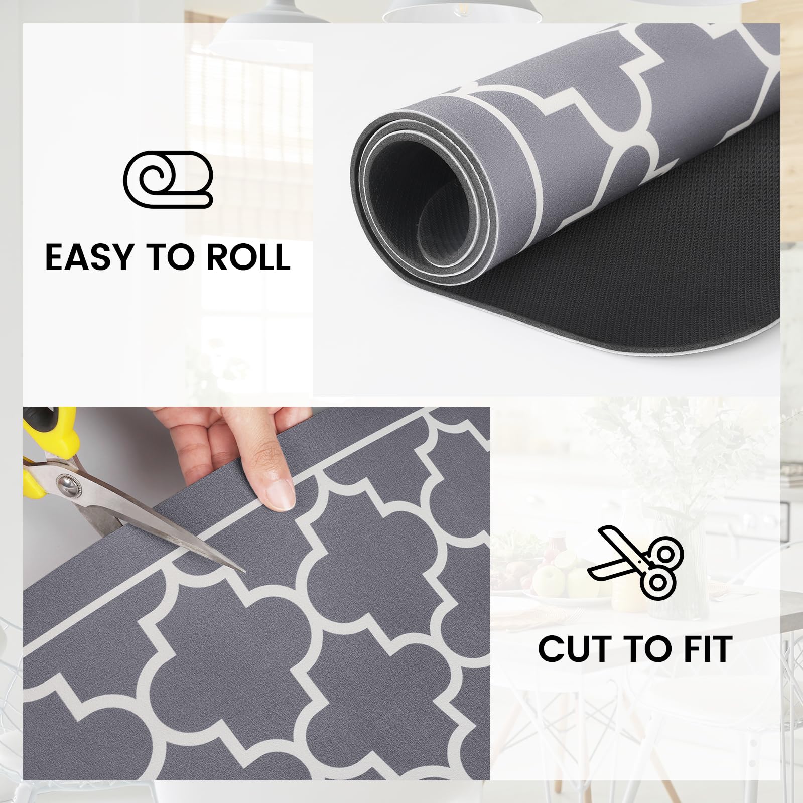 WISELIFE dish drying mat cut-to-fit; tailor to any space or rack.