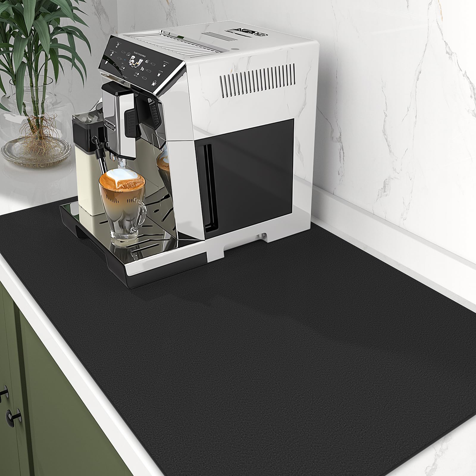 WISELIFE dish drying mat sits on the counter for air drying of dishes.