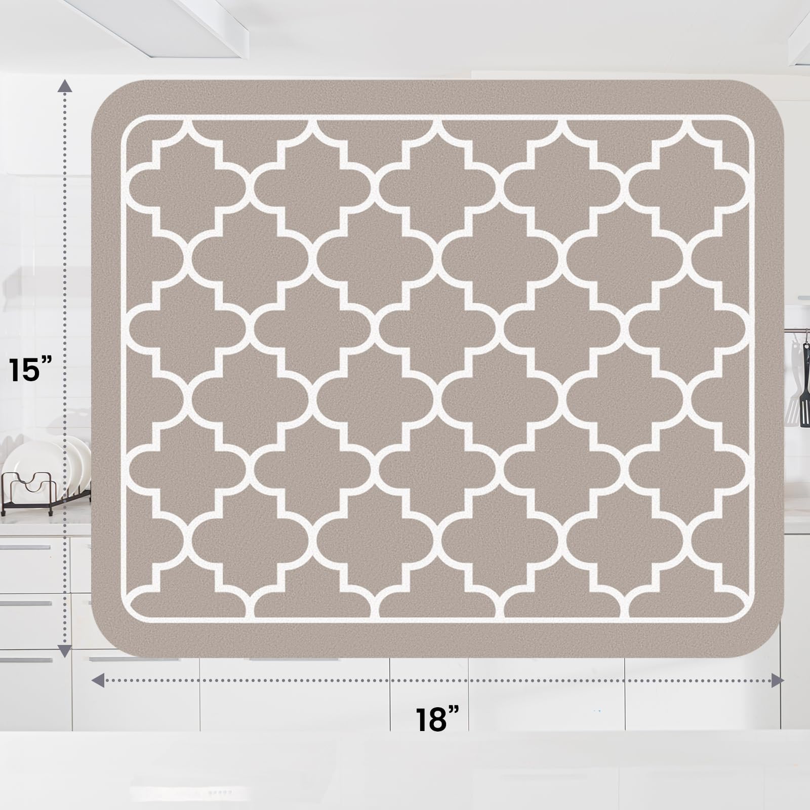 WISELIFE dish drying mat large 16x24 handles bigger dish loads.