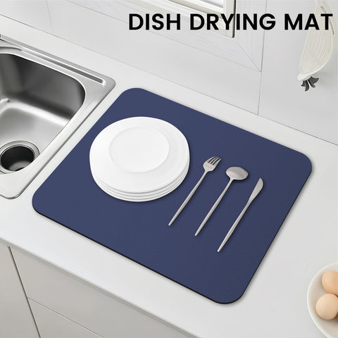 WISELIFE dish drying mat on counter with dishes drying