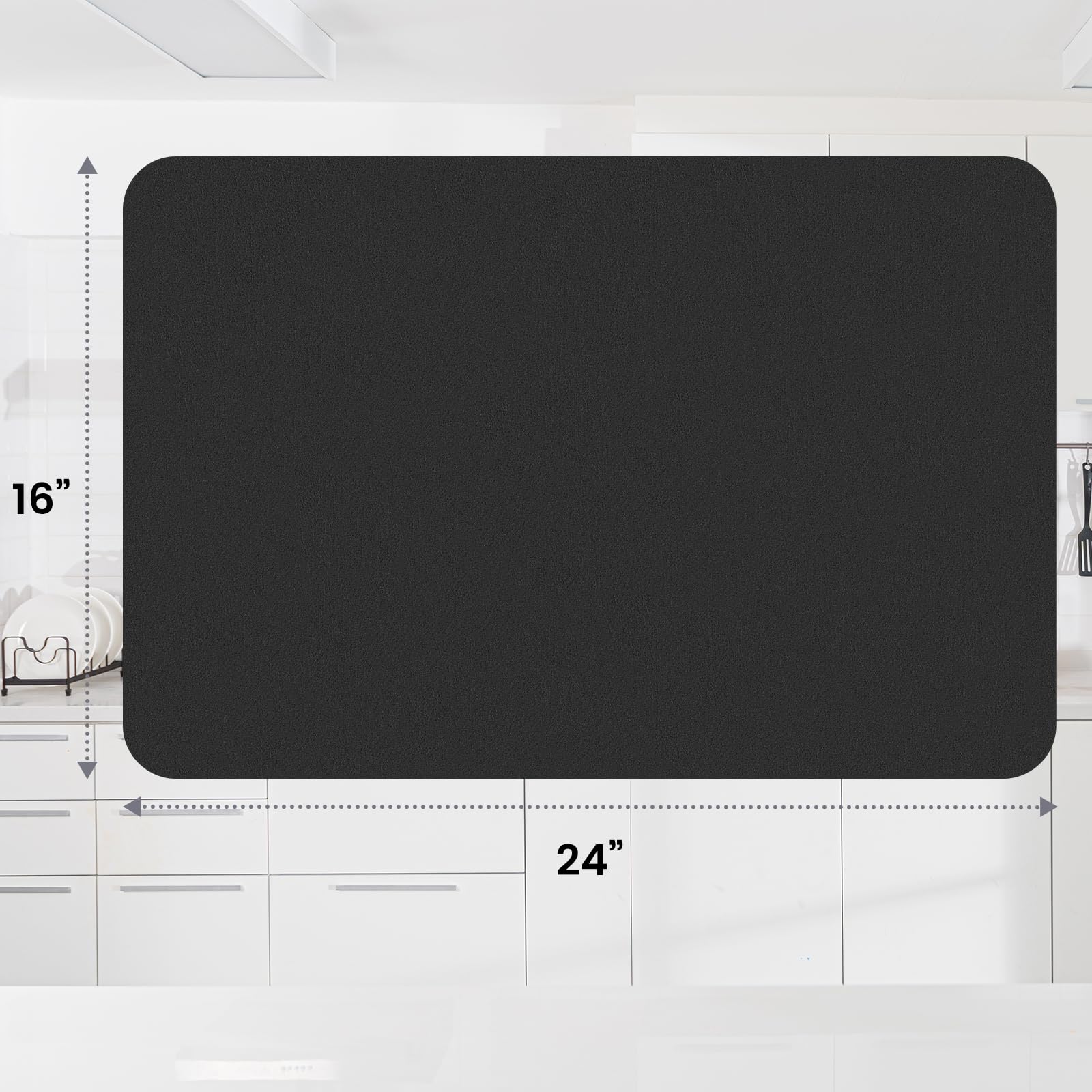 WISELIFE mat rolls up easily for compact kitchen storage.