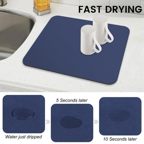 WISELIFE dish drying mat rolled for compact kitchen storage