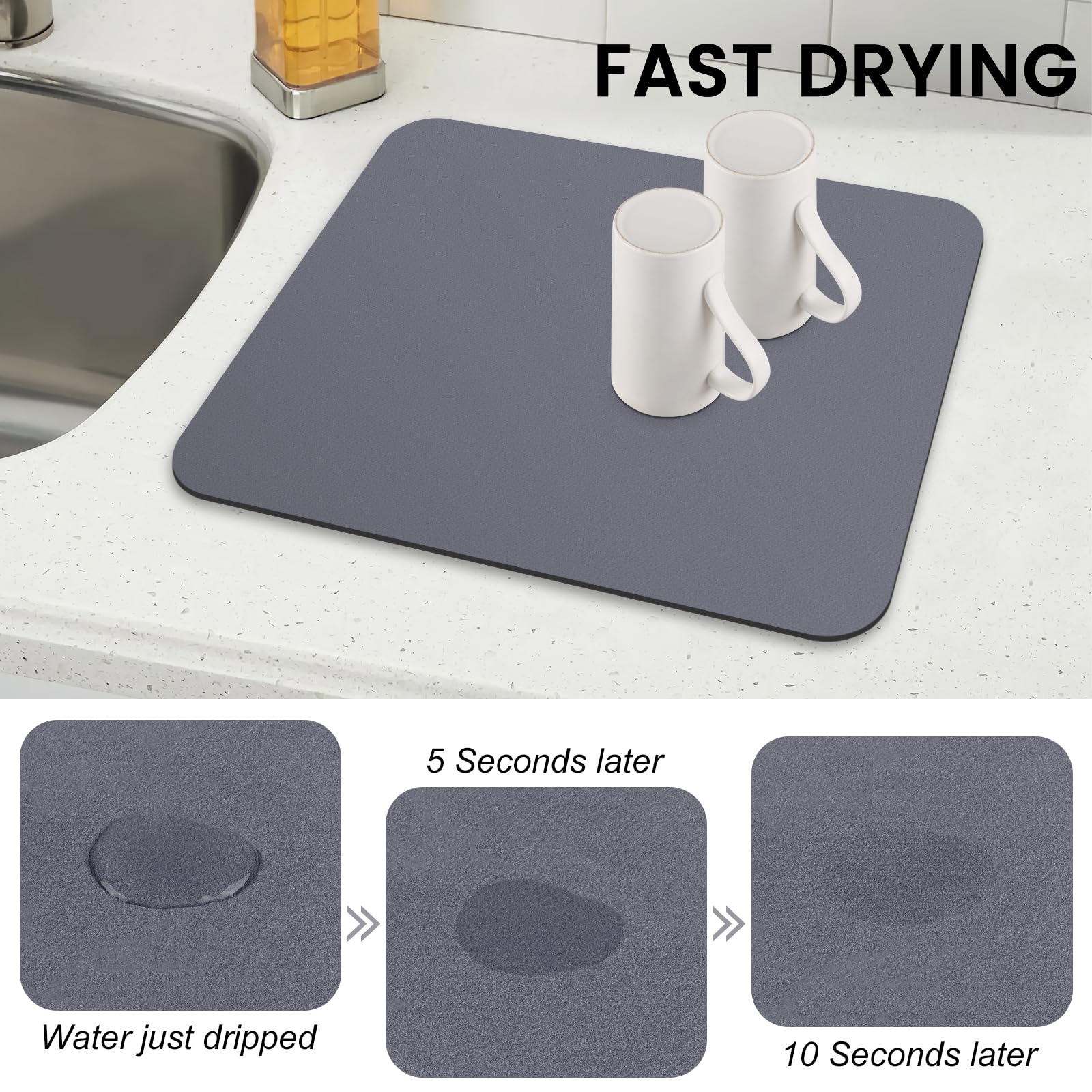 WISELIFE sixteen-by-twenty-four dimension mat provides extra drying surface