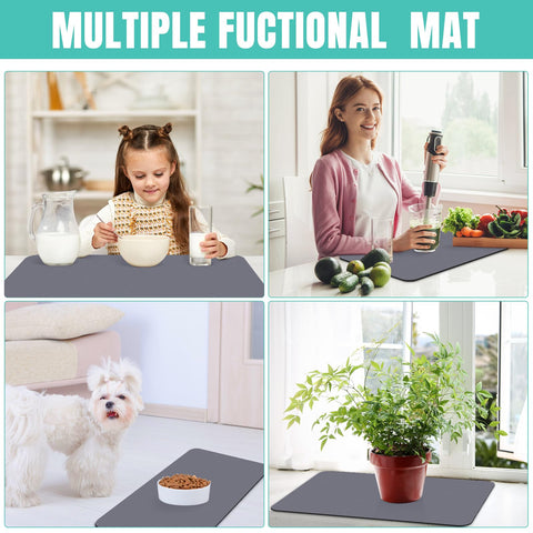 WISELIFE easy-clean dish mat rolls up for compact storage