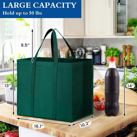 WISELIFE foldable grocery bags designed for easy storage and quick setup.