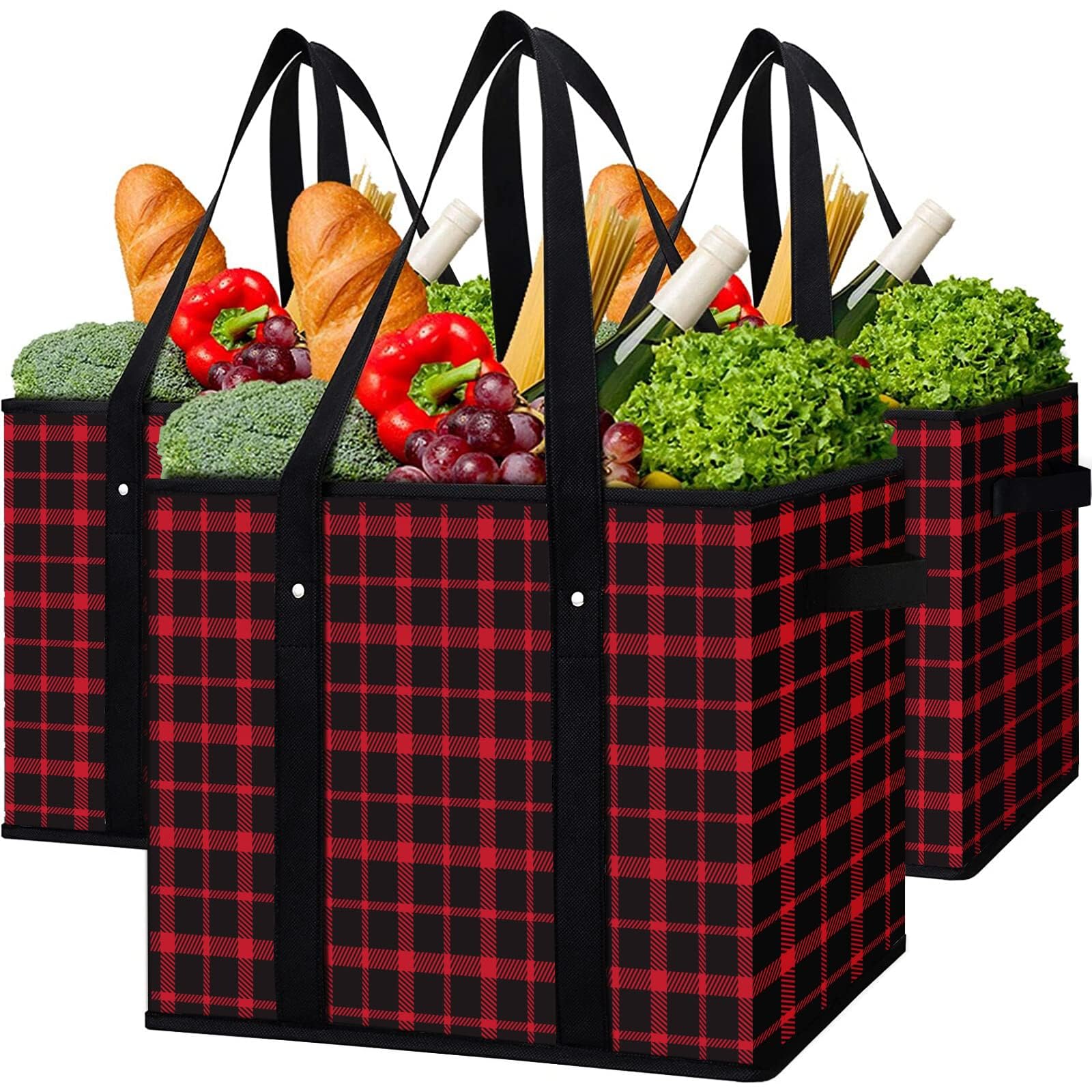 WISELIFE reusable grocery bags folded compactly for easy on-the-go storage.
