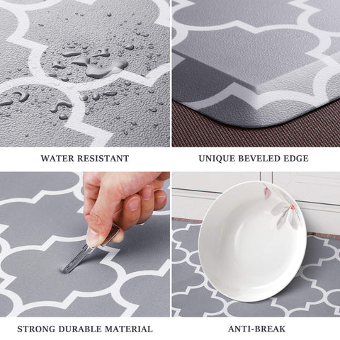 WISELIFE kitchen mat beveled-edge design helps prevent tripping.