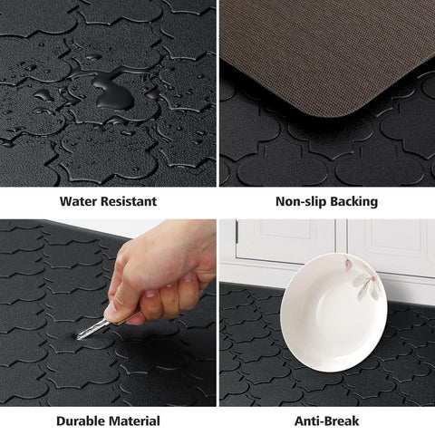 WISELIFE kitchen mat textured top surface provides grip and water resistance