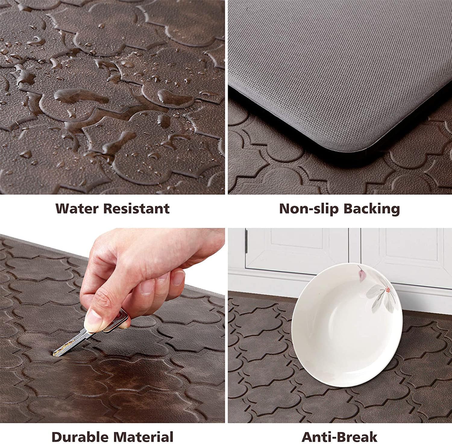 WISELIFE textured top surface helps prevent slips on slick floors.
