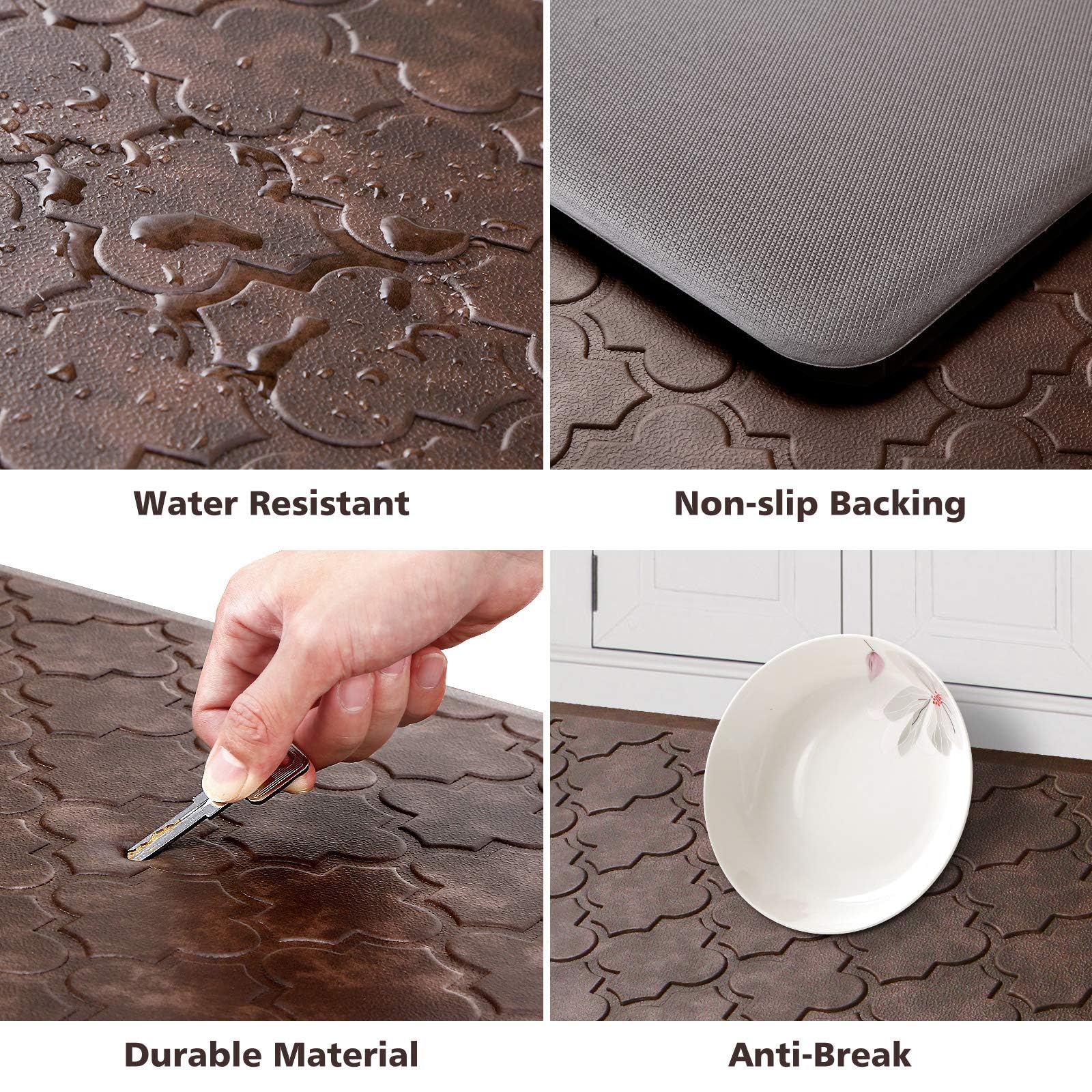 WISELIFE mat with waterproof PVC surface resists spills and cleans easily.