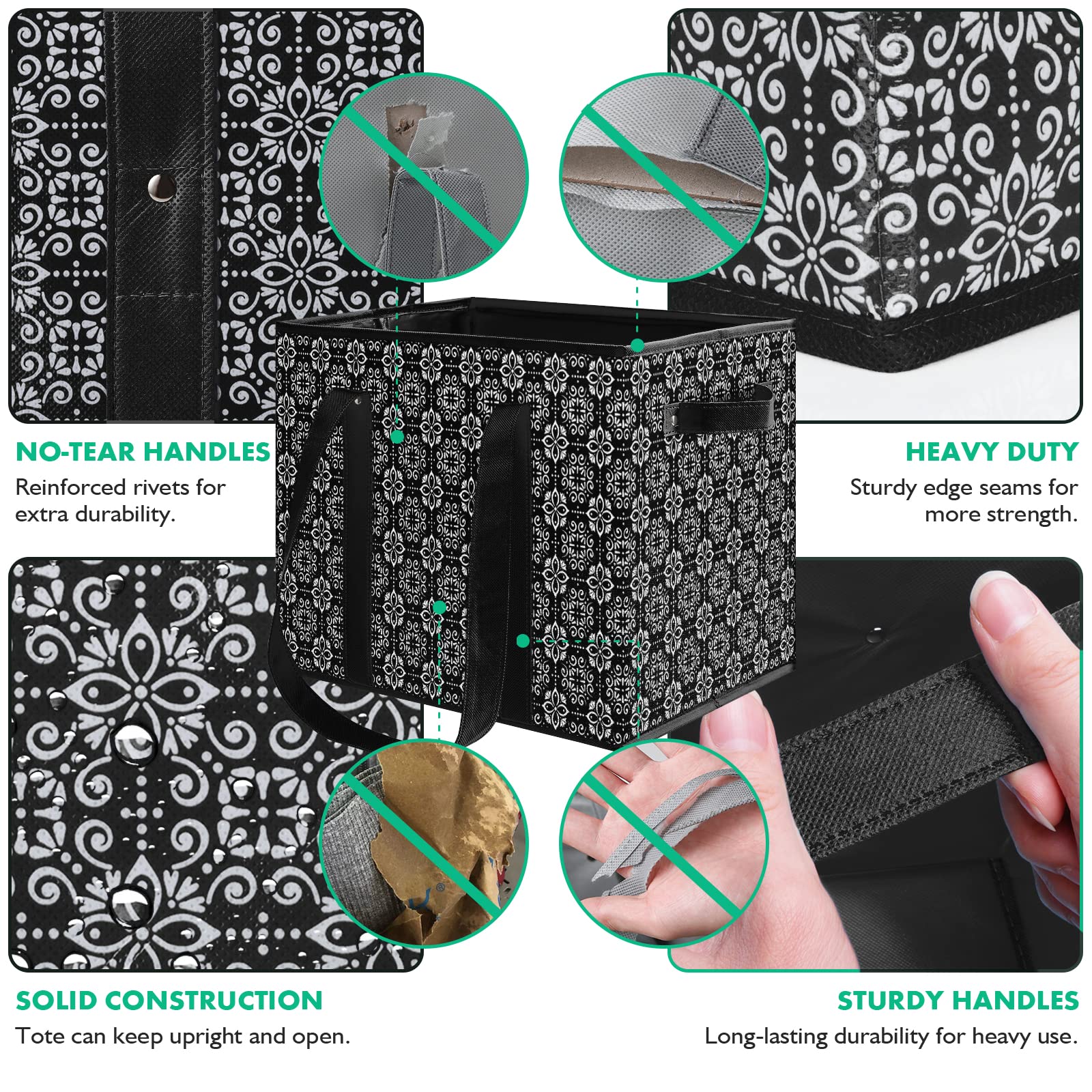 WISELIFE bags show cardboard-bottom insert for a rigid upright load