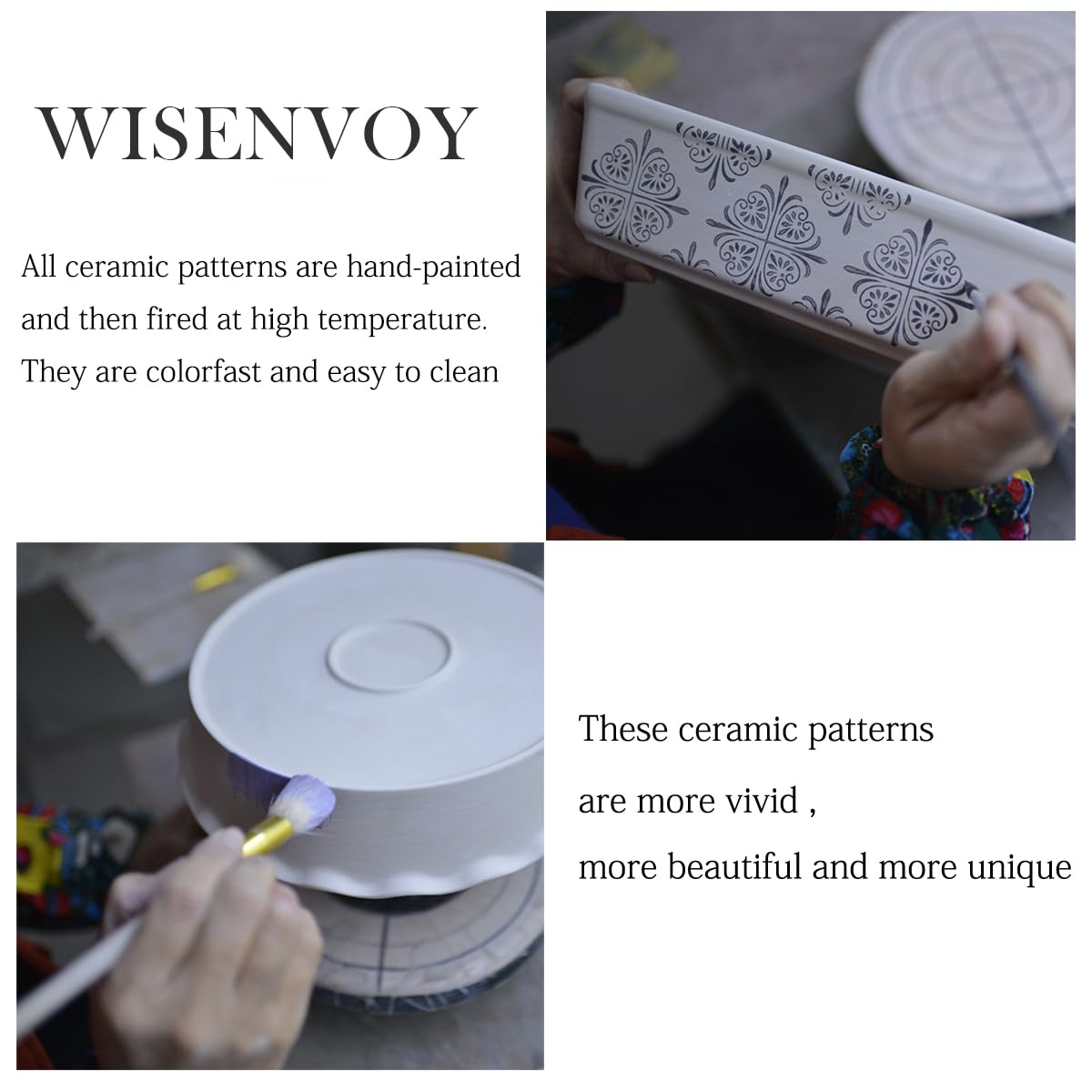 Wisenvoy hand-painted dish as a stylish countertop display and practical bakeware