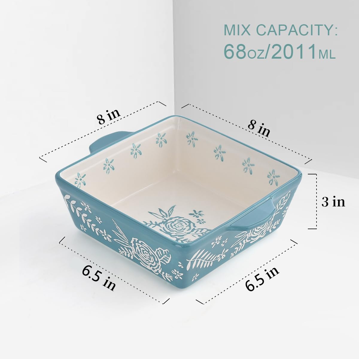 Wisenvoy hand-painted flower pattern baking dish adds festive flair to gatherings