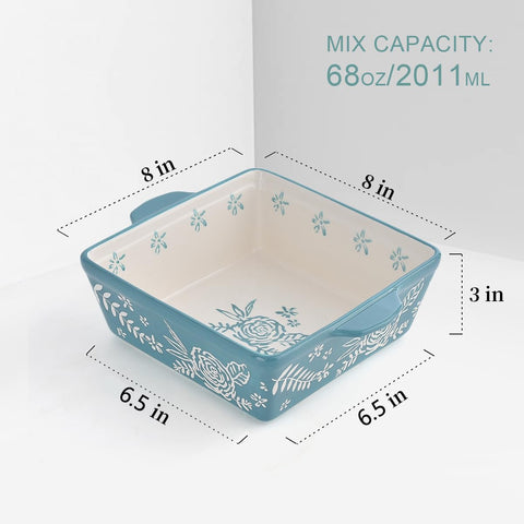 Wisenvoy hand-painted flower pattern baking dish adds festive flair to gatherings