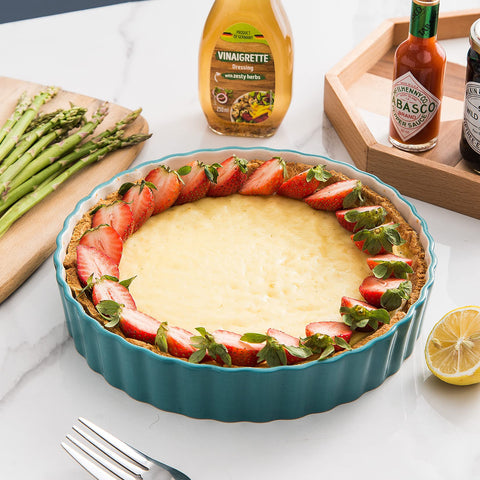 Wisenvoy quiche pan in porcelain design for savory pies.