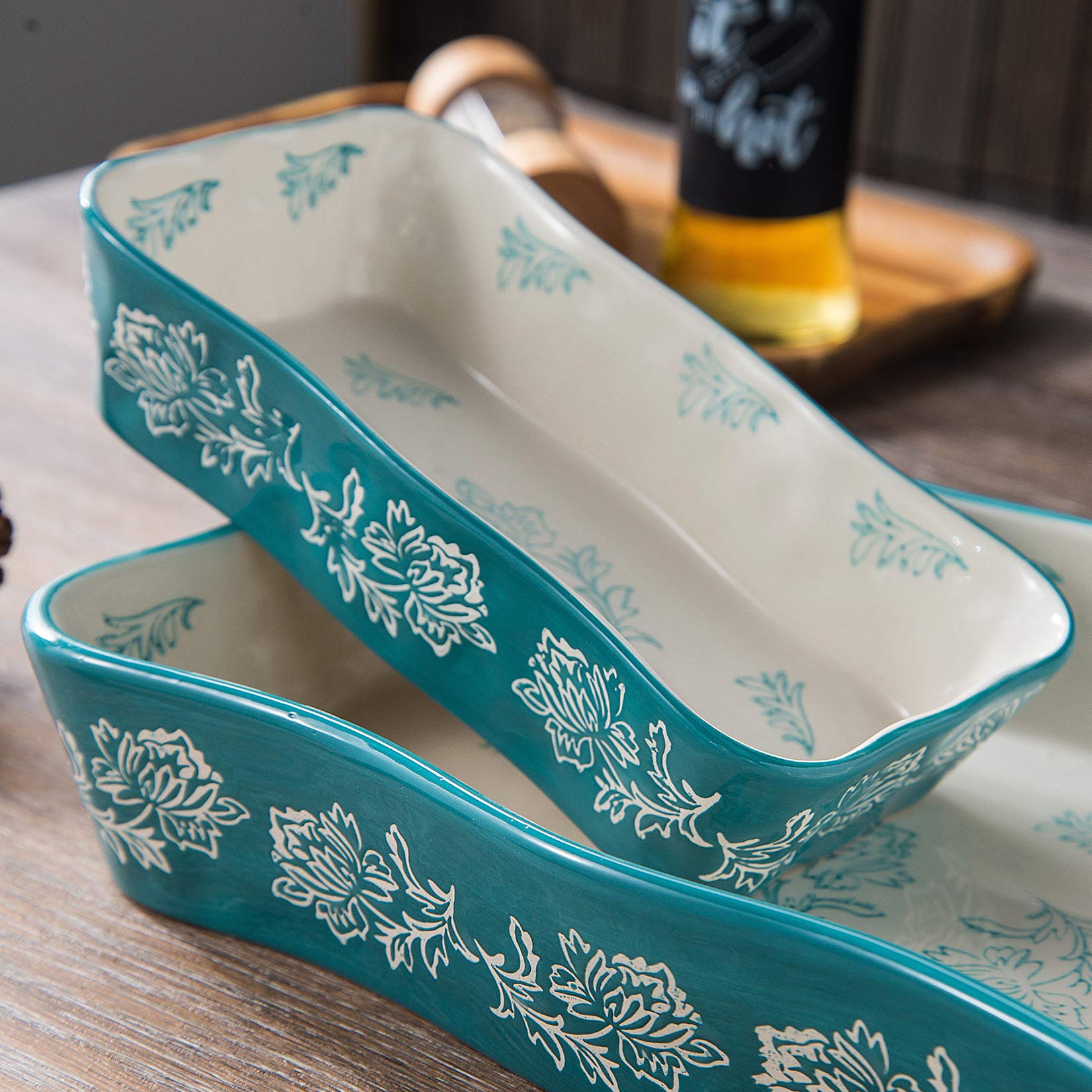 Wisenvoy wave-pattern ceramic pan for pizza pasta and vegetables
