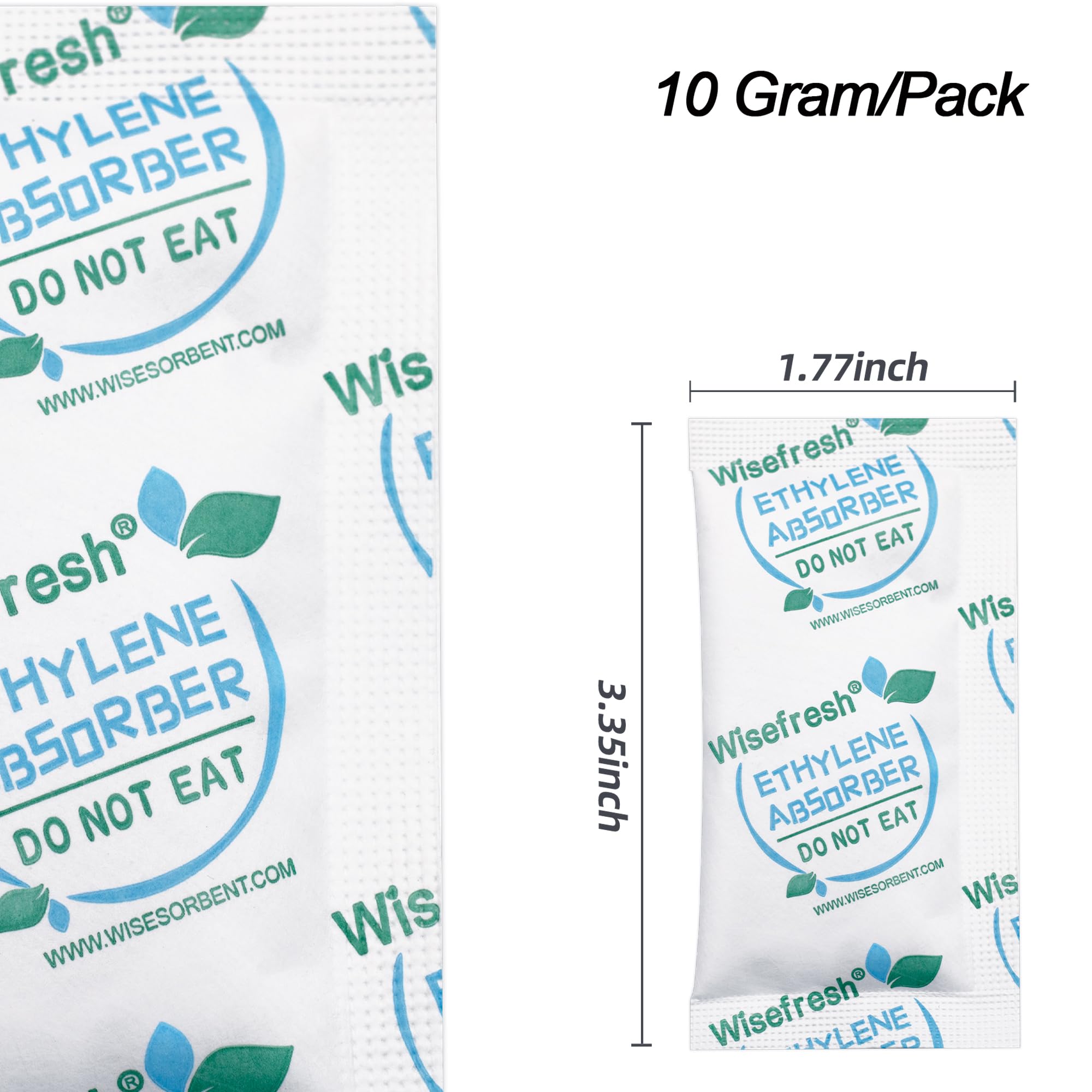 Wisesorb ethylene absorber packet in produce drawer slows ripening