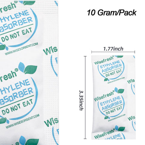 Wisesorb ethylene absorber packet in produce drawer slows ripening