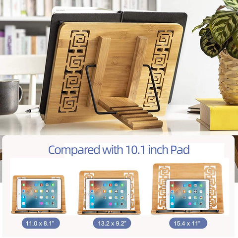 Wishacc bamboo book stand is lightweight and portable for on-the-go use