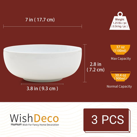 WishDeco pasta bowls in 7-inch size for generous portions