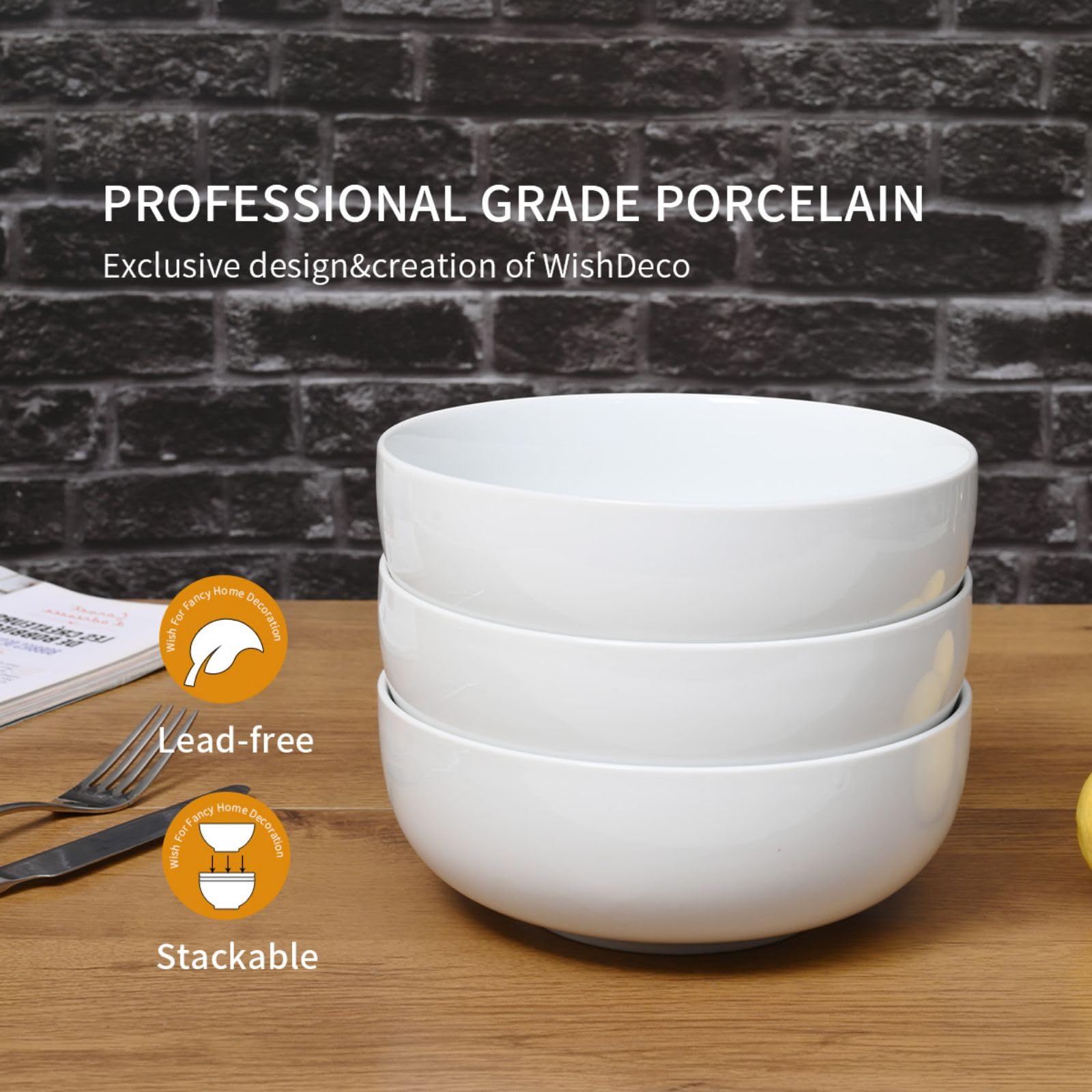 WishDeco ramen serving bowl ideal for steaming noodles and broths