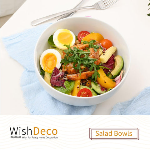 WishDeco white porcelain bowls with a sleek finish for everyday dining