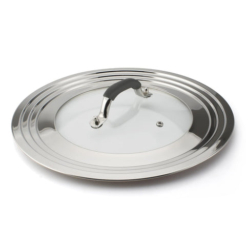 WishDirect 15 Inch universal lid in stainless steel suitable for many pans.