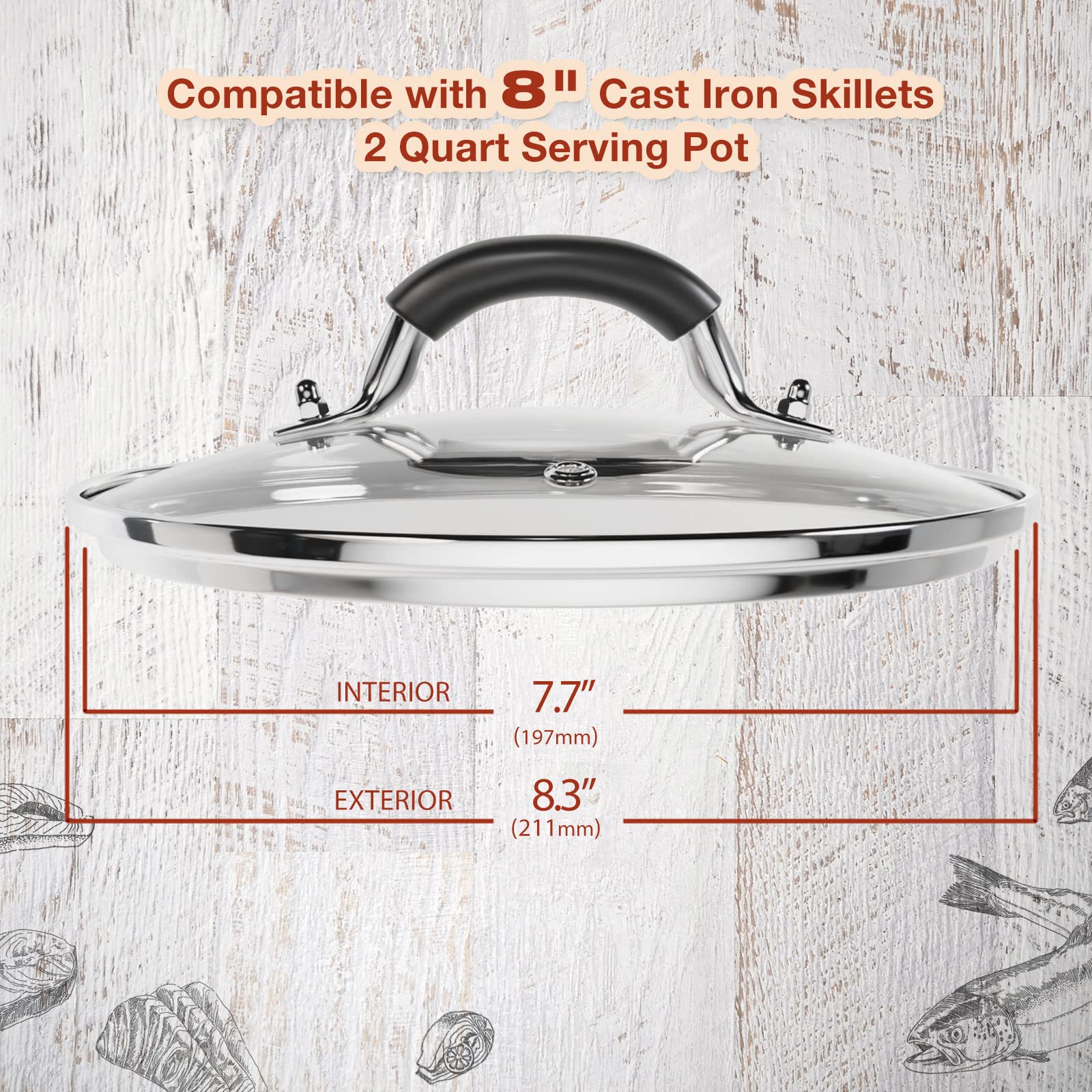 WishDirect lid on skillet, transparent view preserves moisture during cooking