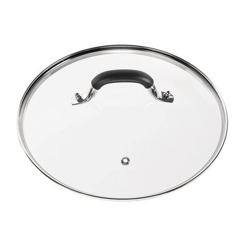 WishDirect tempered glass lid on a Lodge skillet for a clear view while cooking