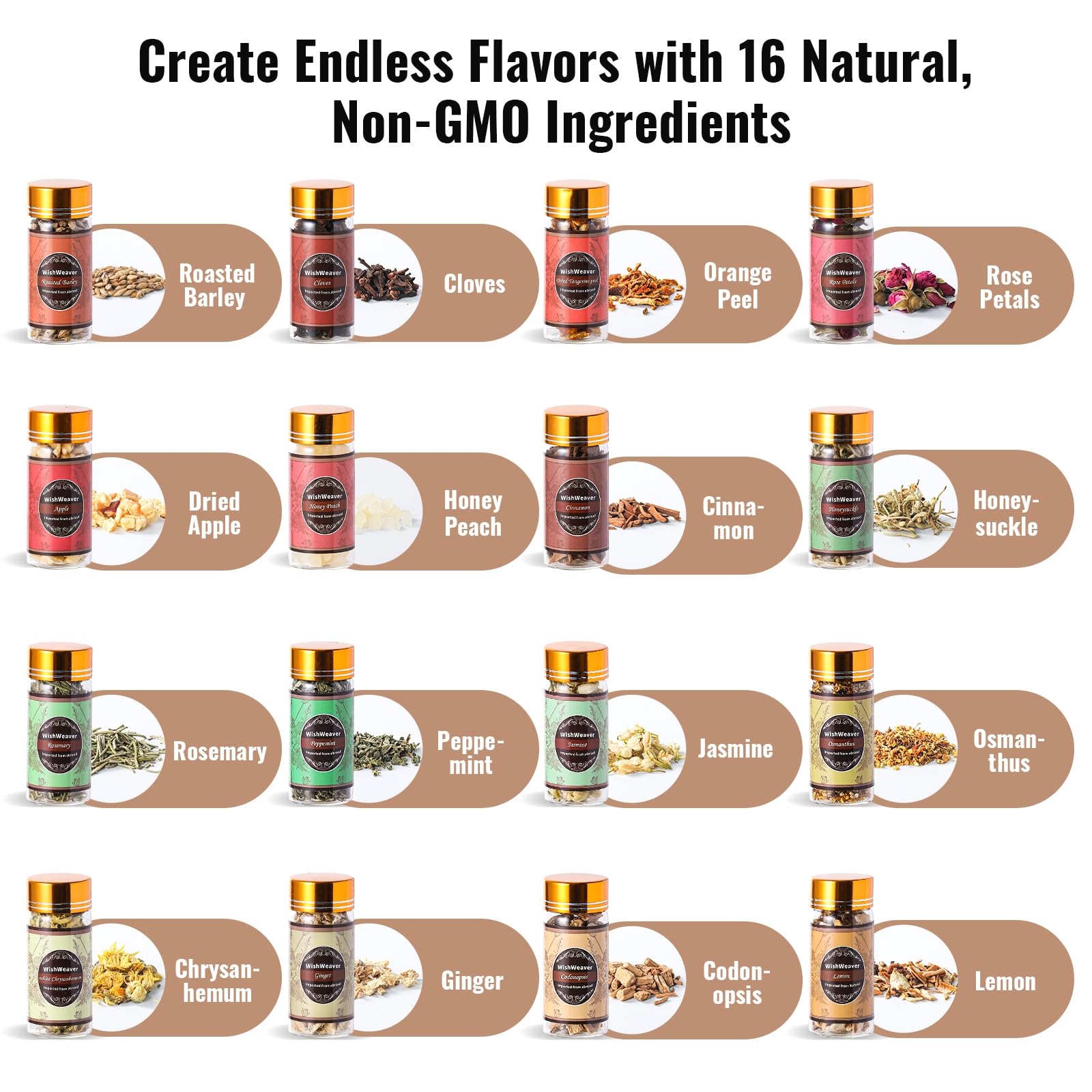 WishWeaver 500ml glass bottles ideal for balanced home infusions.