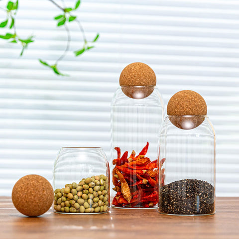 Wisifayardin glass storage jar with ball lid 800ml stores ingredients neatly and fresh.