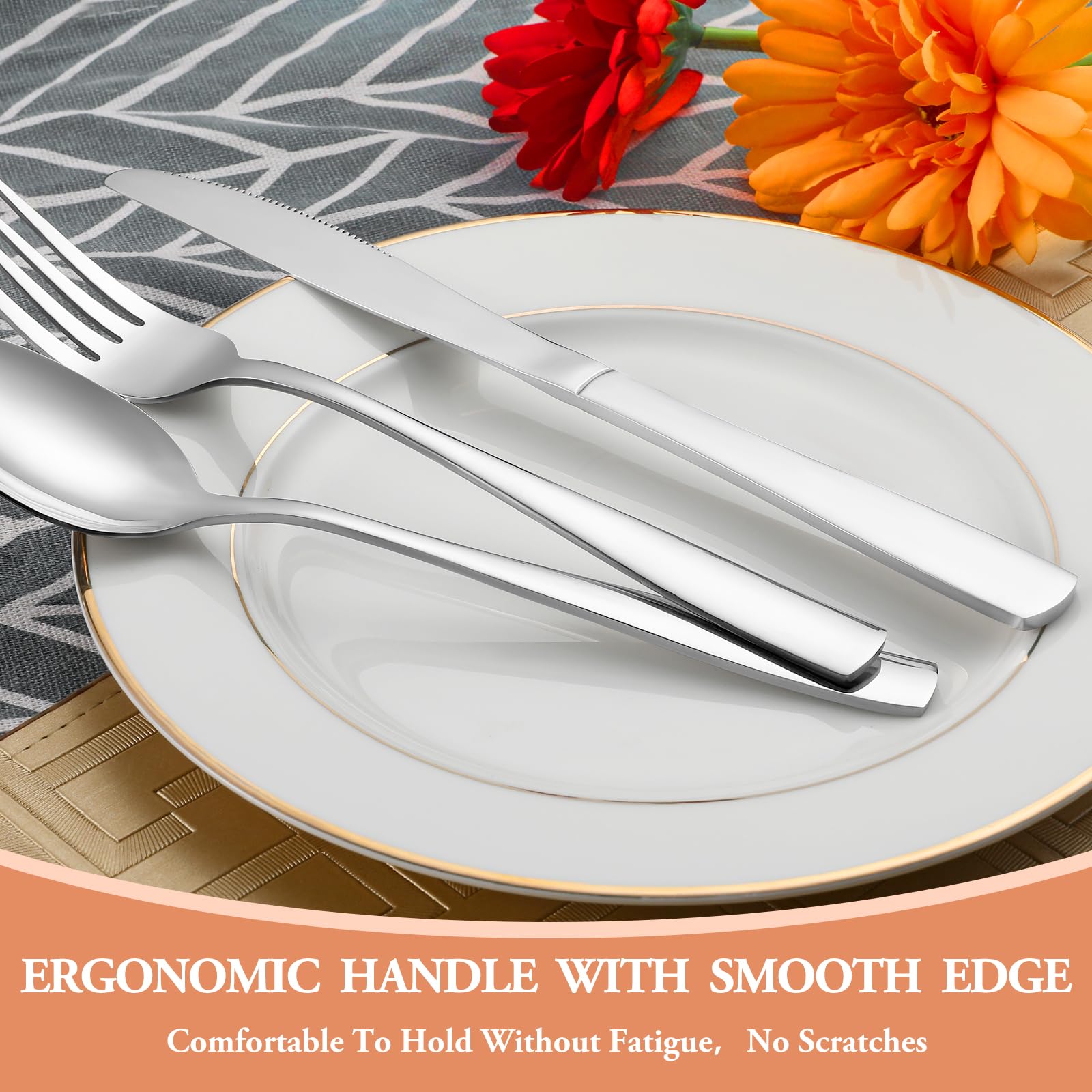 WISKEMA dessert spoons 4-pack smooth mirror finish for elegant table setting.