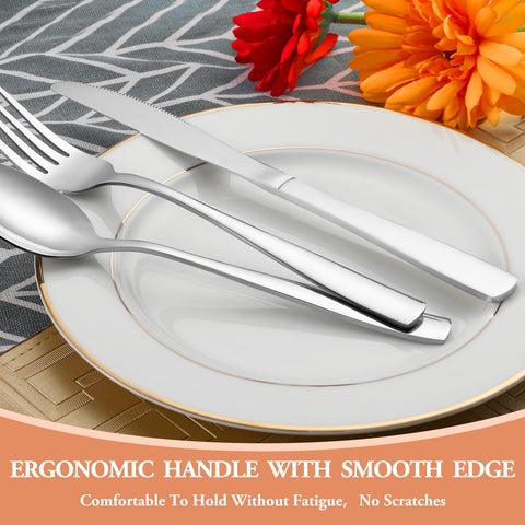 WISKEMA dessert spoons 4-pack smooth mirror finish for elegant table setting.