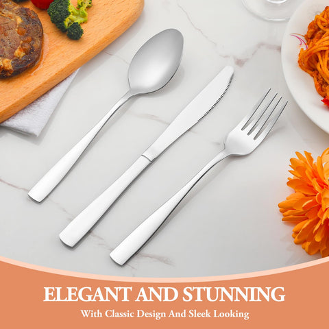 WISKEMA dinner knives 4-pack sturdy stainless steel for daily use.