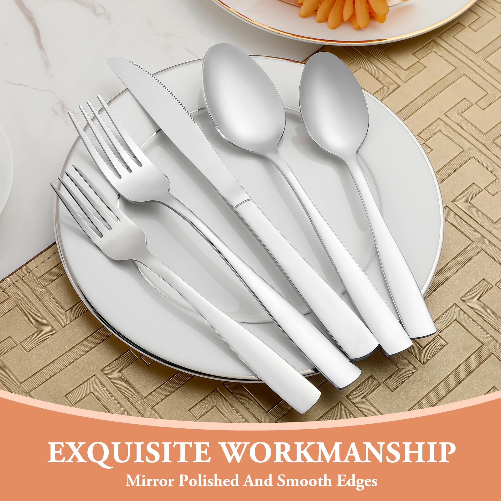 WISKEMA dinner spoons 4-pack balanced weight for comfortable dining.