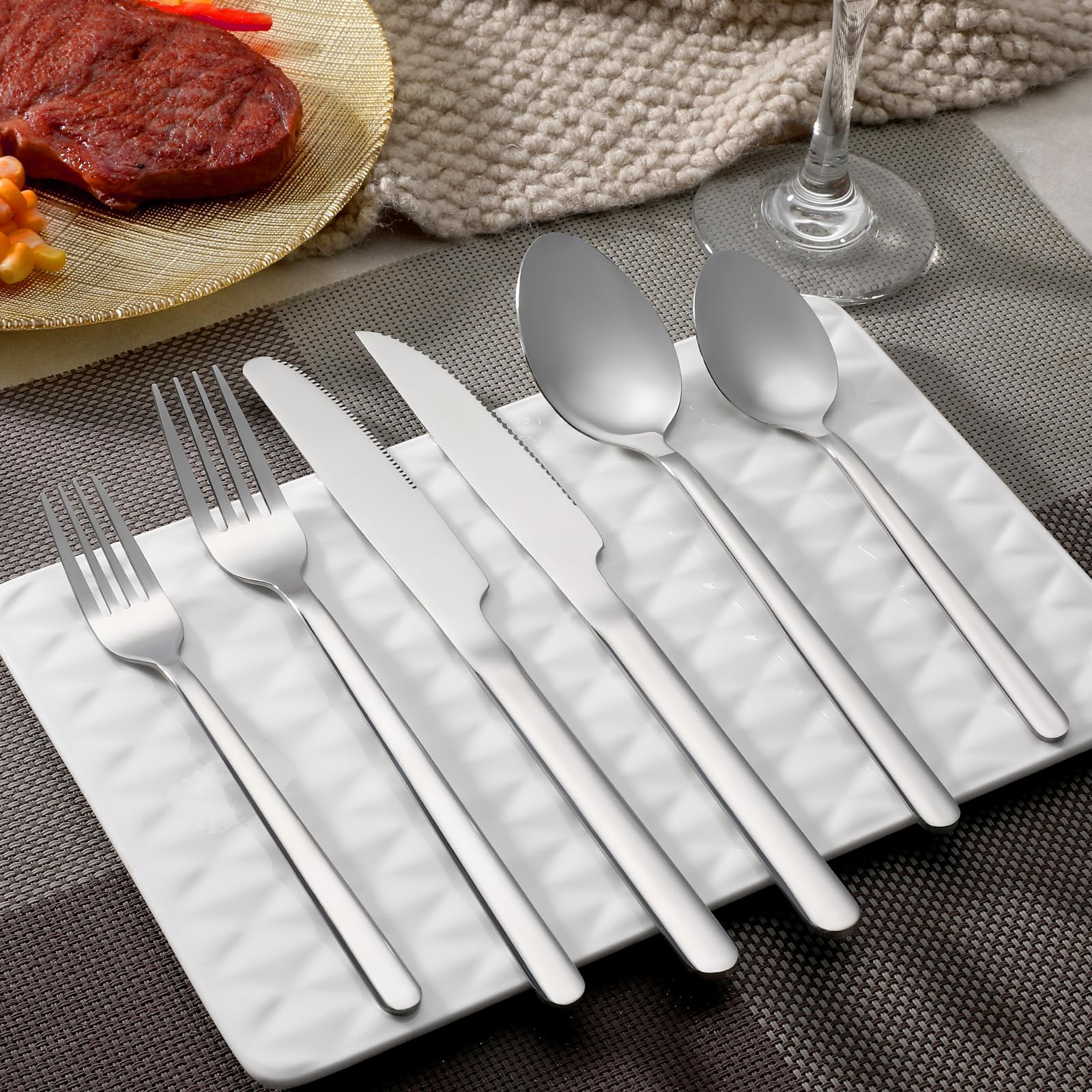 WISKEMA dishwasher-safe silverware simplifies cleanup after gatherings.