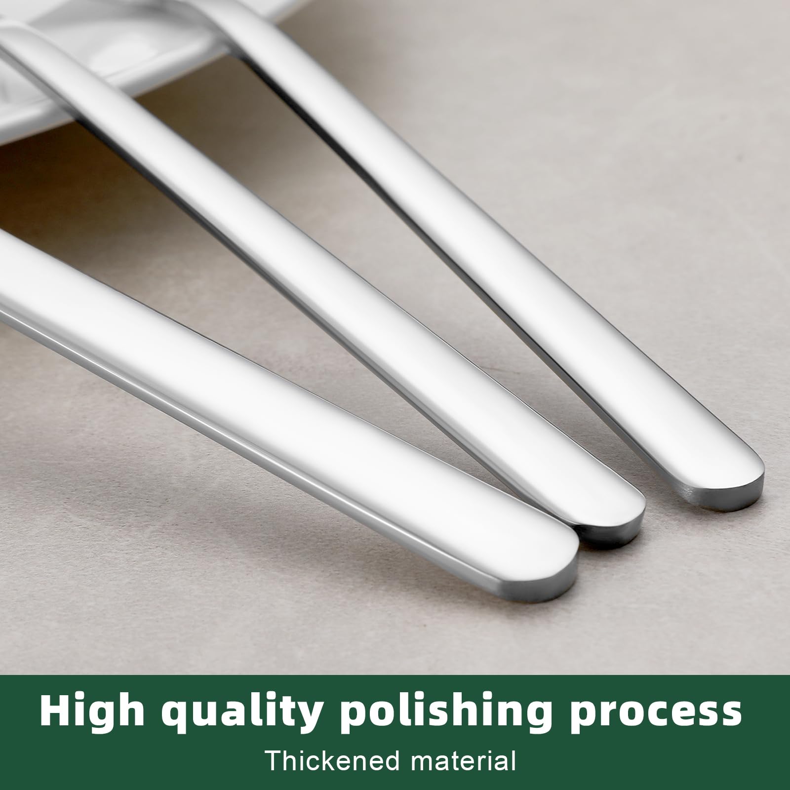 WISKEMA mirror-polished flatware with smooth edges for safety.