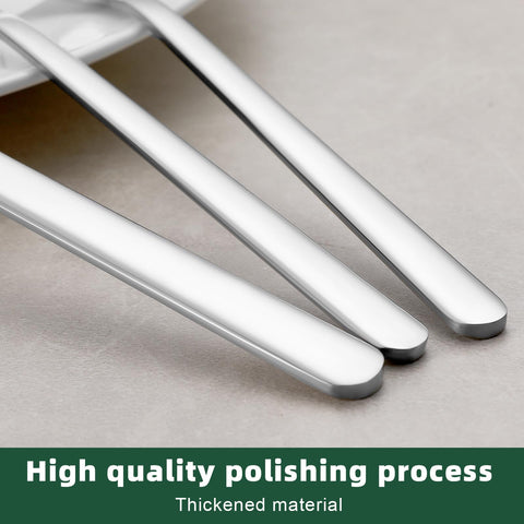 WISKEMA mirror-polished flatware with smooth edges for safety.