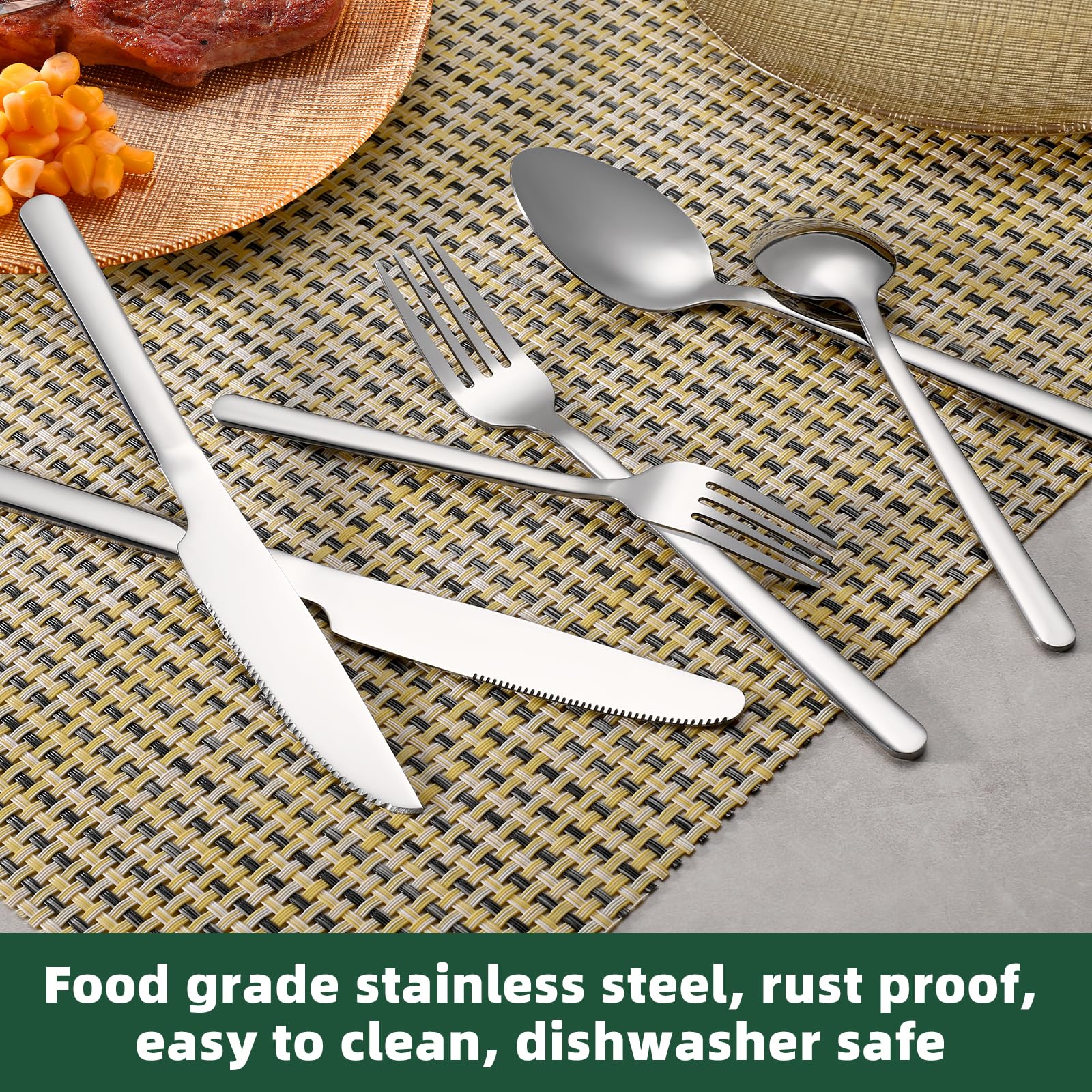 WISKEMA stainless steel flatware showcases durable, corrosion-resistant performance.