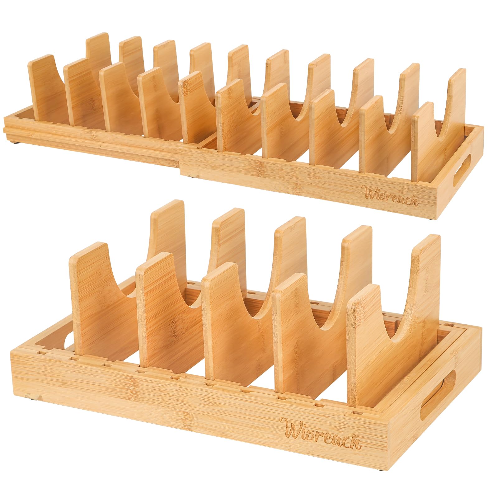 Wisreach Bamboo Pot Lid Organizer gift-ready packaging for homes