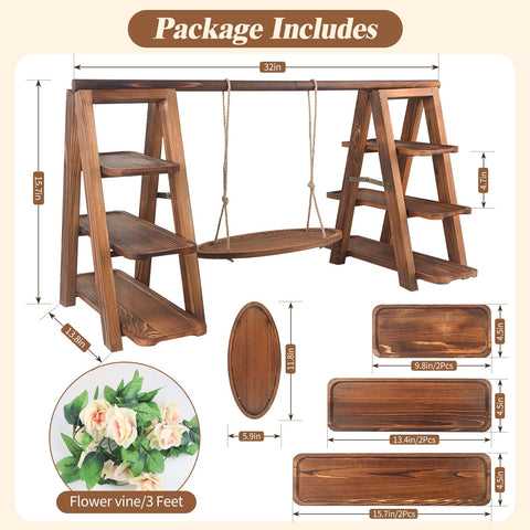 Wisreach cupcake stand with flower vine decor for natural charm.